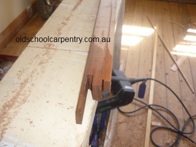 hand crafted stub tenon in full view
